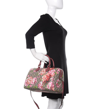 Gucci GG Supreme Monogram Blooms Medium Boston Beige Multicolor Dry Rose 3 of 16
