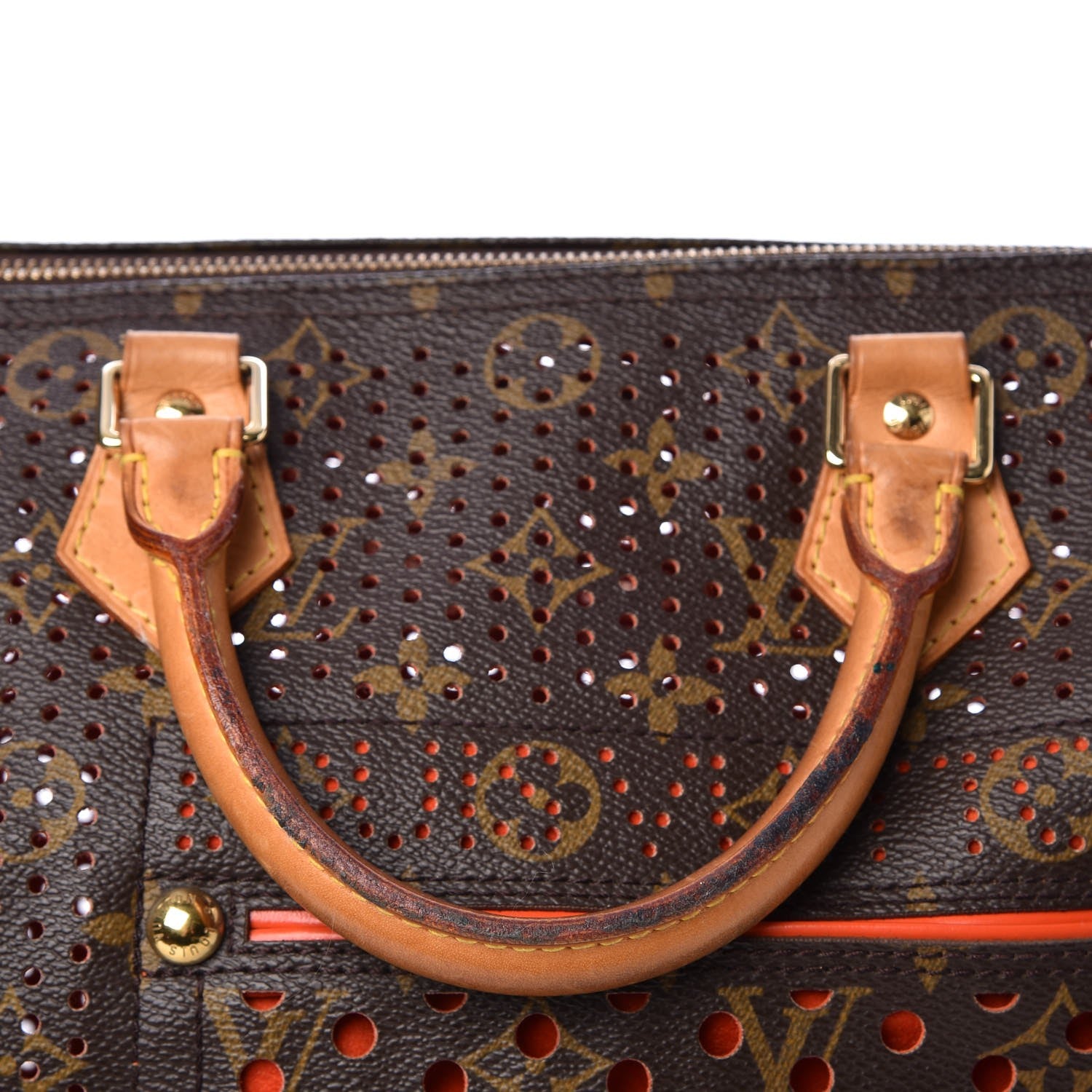 Louis Vuitton Monogram Perforated Speedy 30 Orange 8 of 13