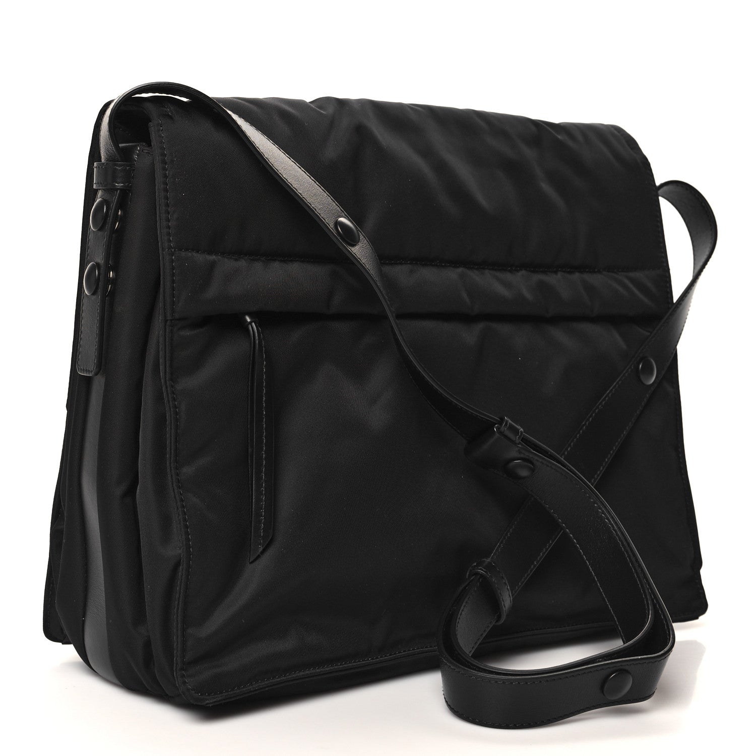 Prada Re-Nylon Vitello Padded Large Flap Shoulder Bag Black 3 of 10