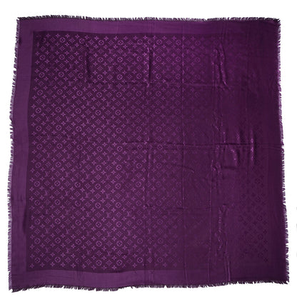 Louis Vuitton Silk Wool Monogram Shawl Cassis 3 of 5