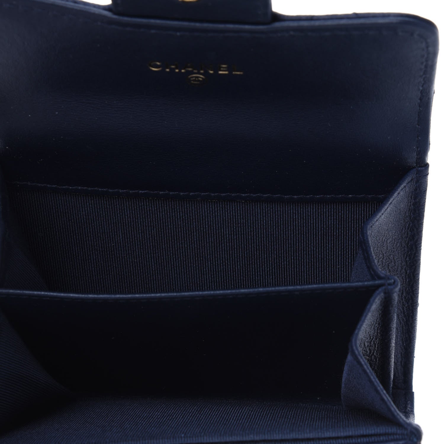 Chanel Letter Calfskin Embossed Quilted Card Holder Dark Blue 4 of 6