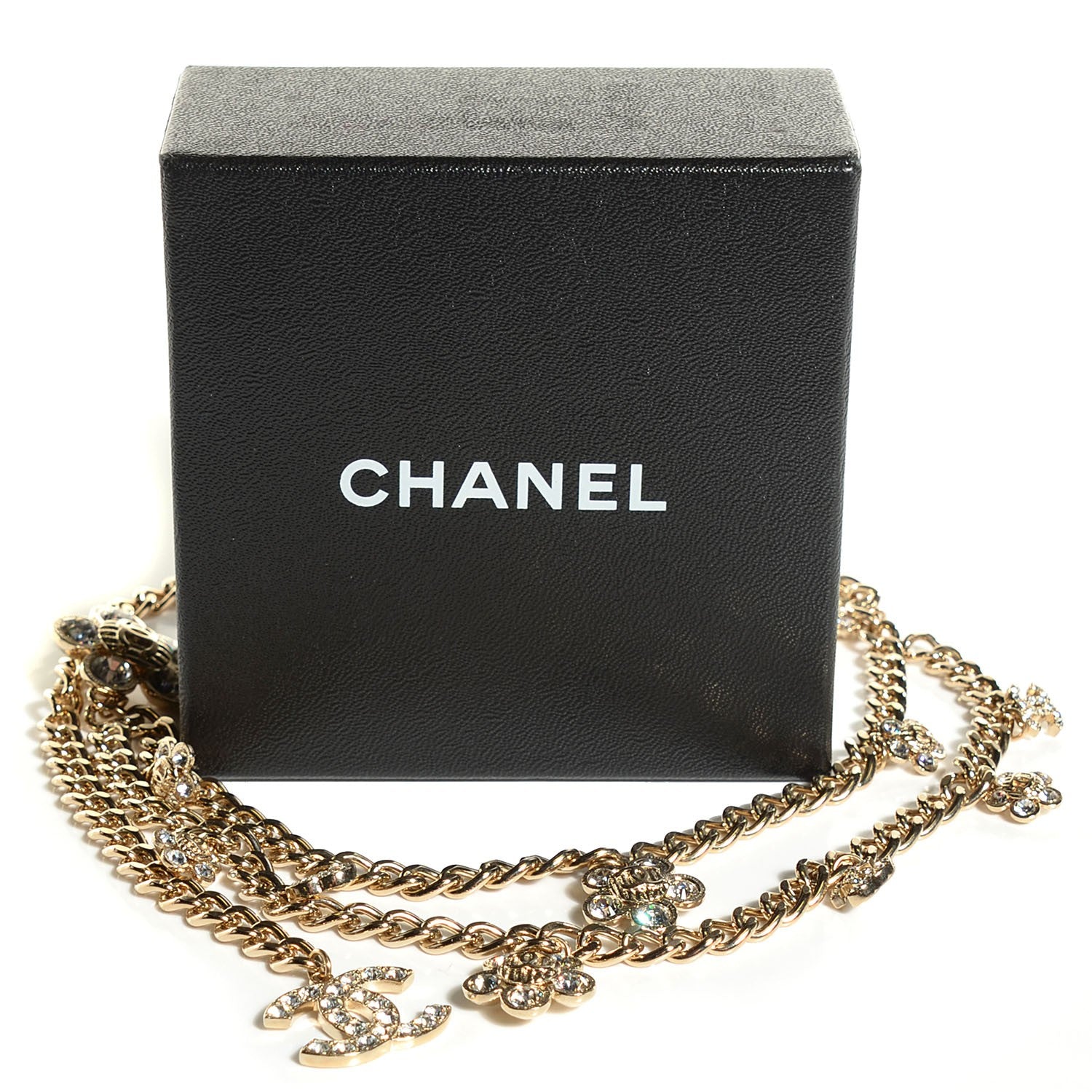Chanel Crystal CC Camellia Belt Gold 3 of 7