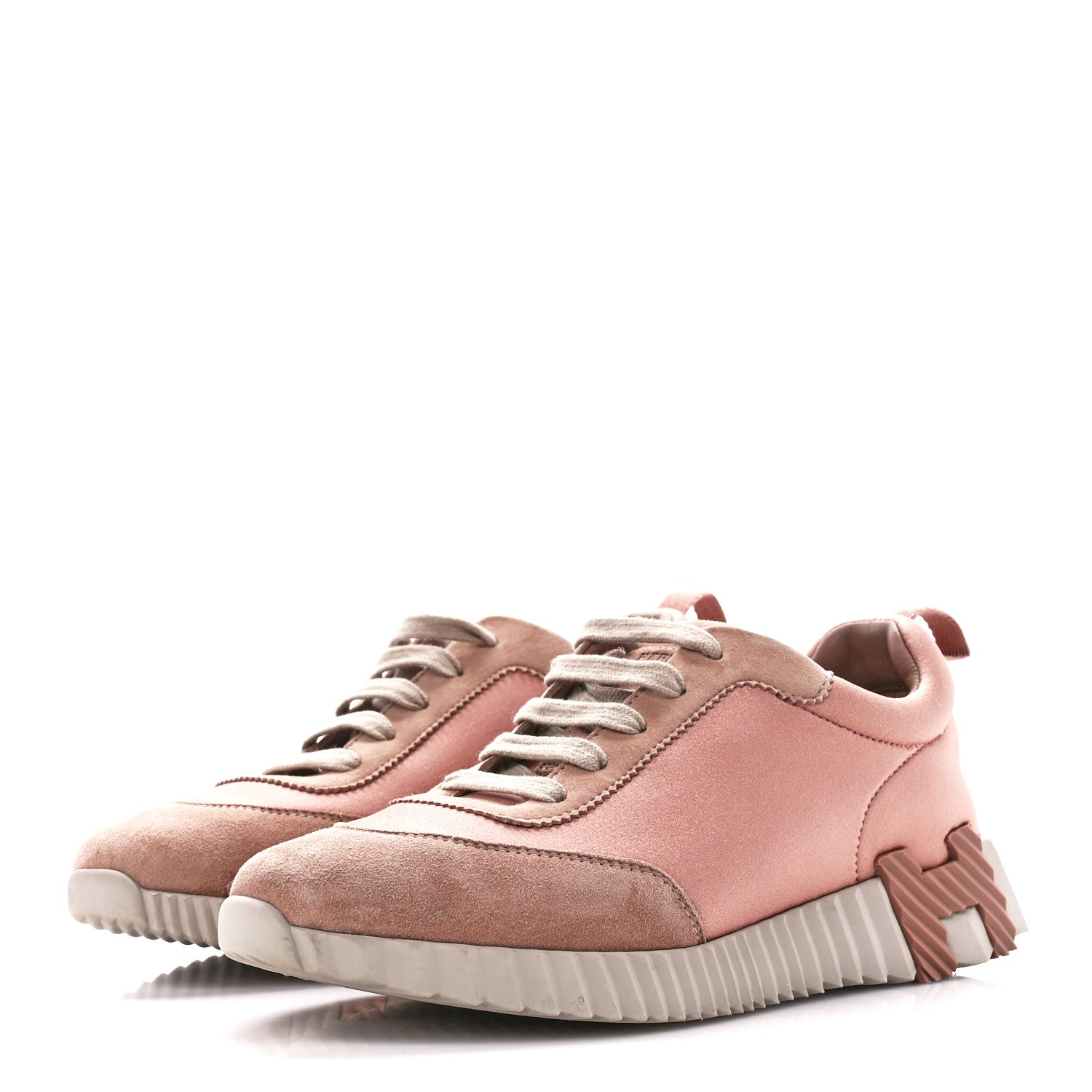 Hermes Sport Goatskin Suede Goatskin Bouncing Sneakers 38 Rose Porcelaine 3 of 8