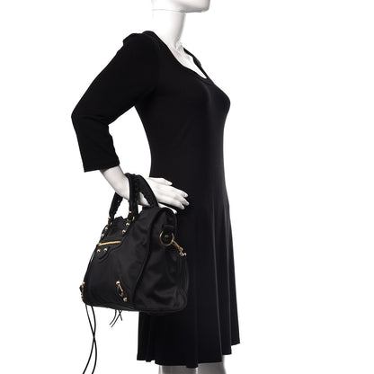 Balenciaga Satin Classic Gold Hardware City Black 2 of 11