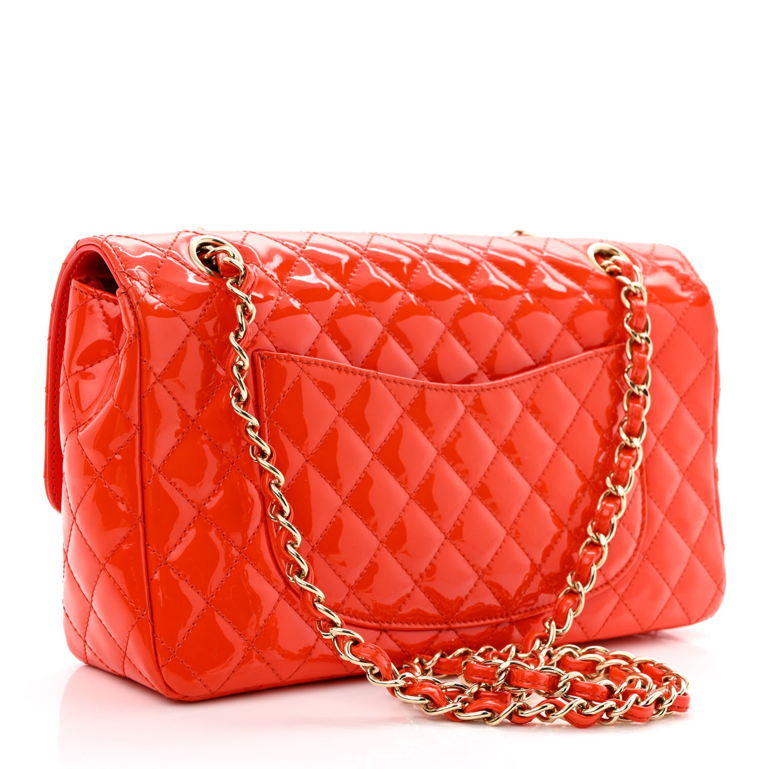 Chanel Patent Calfskin Quilted Valentine Charms Medium Single Flap Red 3 of 11