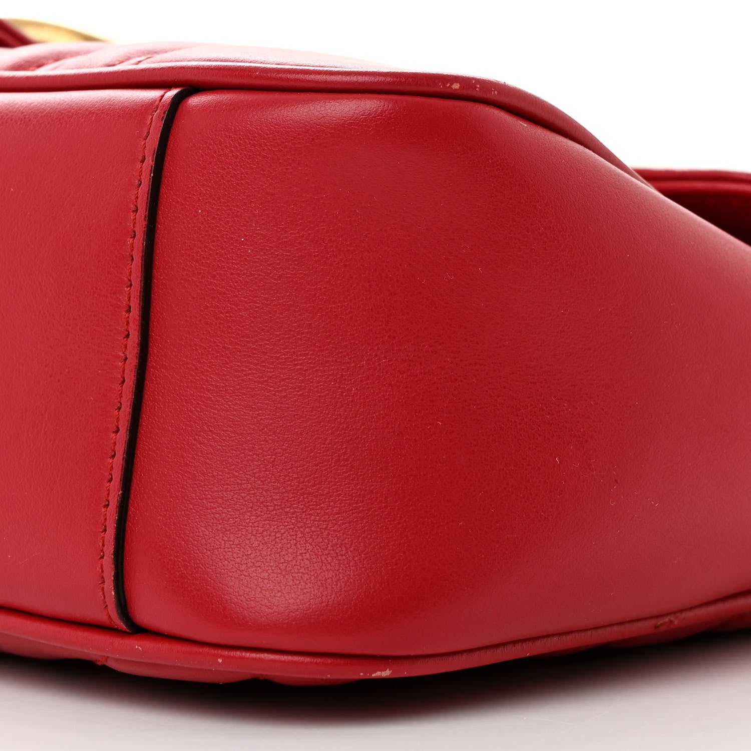 Gucci Calfskin Matelasse Small GG Marmont Shoulder Bag Hibiscus Red 10 of 13