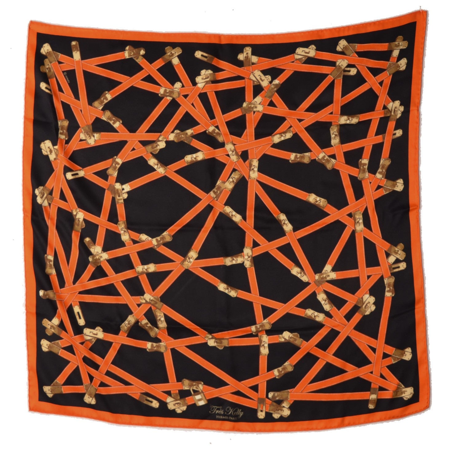 Hermes Silk Tres Kelly Scarf 70 Orange 2 of 5