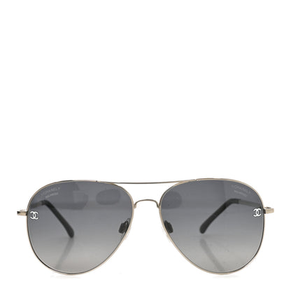 Chanel Metal Aviator CC Sunglasses 4189-T-Q Black 2 of 7