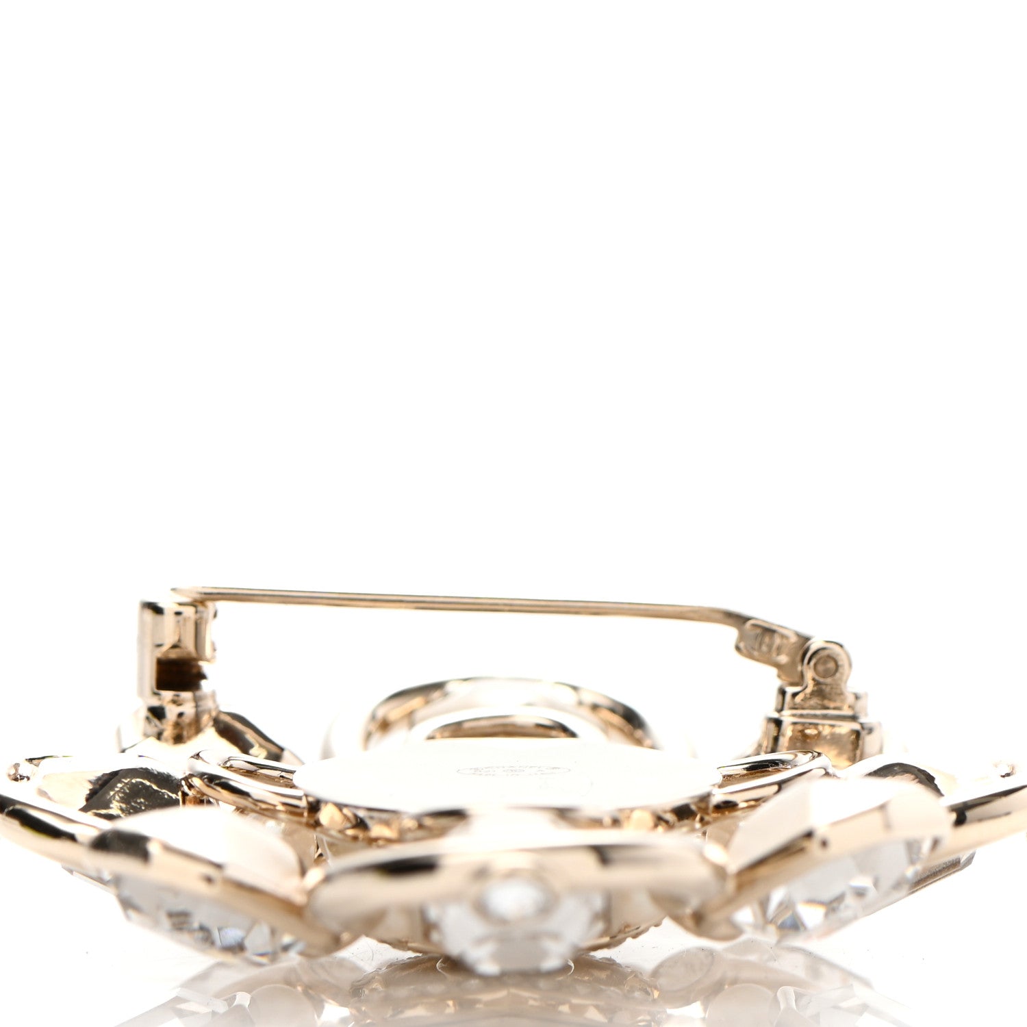 Chanel Pearl Crystal CC Brooch Pearly White Gold 5 of 5