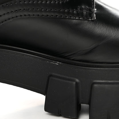 Prada Spazzolato Rois Nylon Metal Triangle Logo Monolith Pouch Pocket 55mm Boots 40 Black 11 of 16