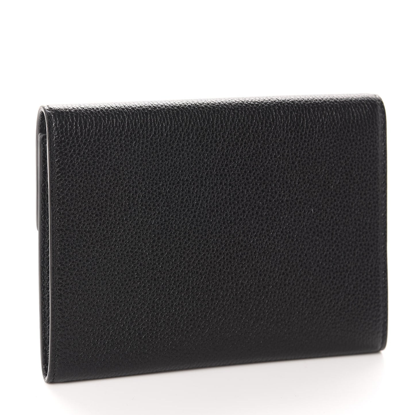 Grainy Calfskin Zumi Flap Card Case Black