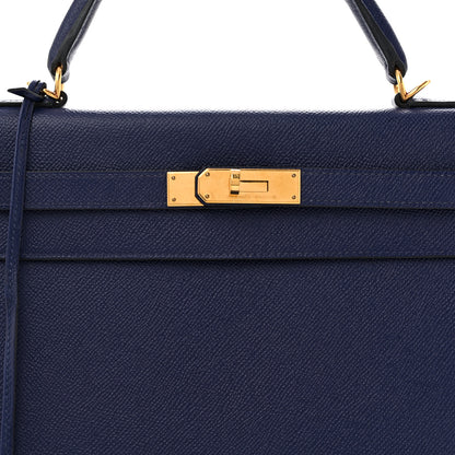 Hermes Epsom Kelly Sellier 32 Bleu Saphir 8 of 14