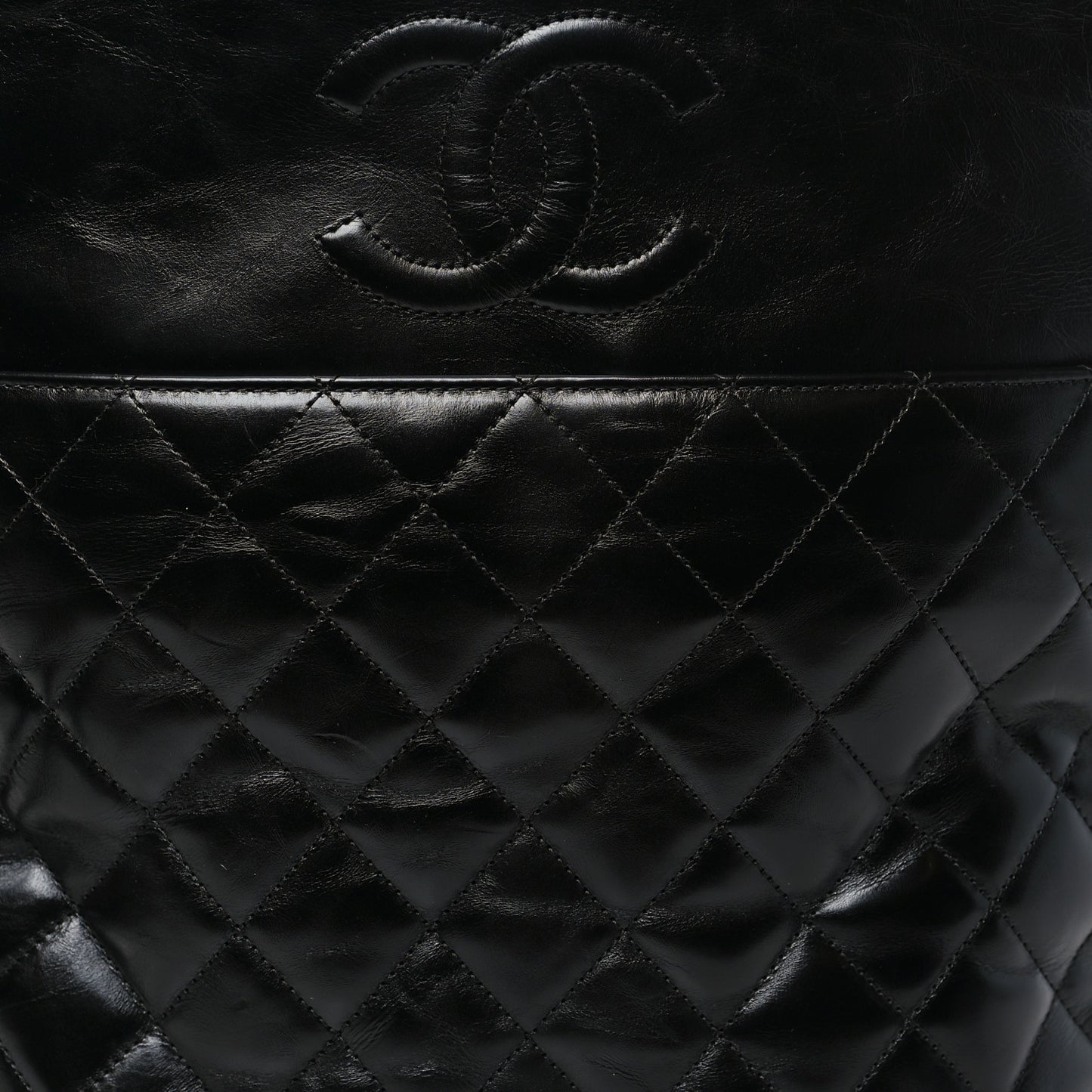 Crumpled Calfskin En Vogue Rope Hobo Bag Black