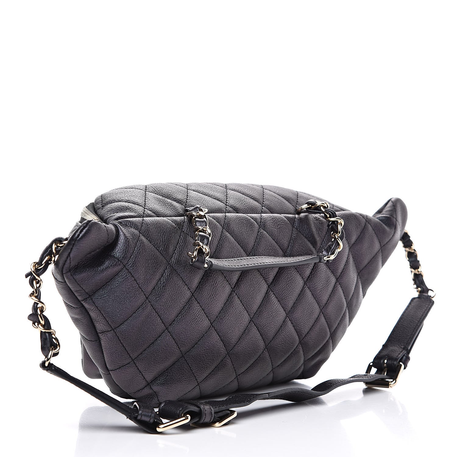 Chanel Iridescent Calfskin Quilted All About Waist Belt Bag Black 3 of 9