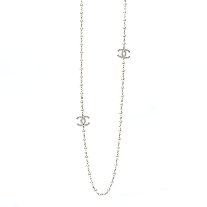 Chanel Graduated Pearl CC Long Necklace Light Gold 1 of 4