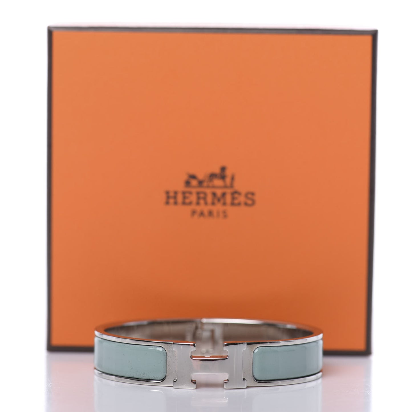 Enamel Narrow Clic Clac H Bracelet PM Lagon