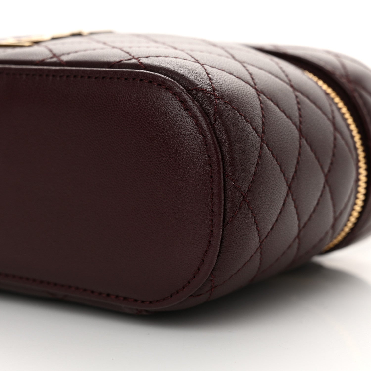 Saint Laurent Lambskin Quilted Mini Gaby Vanity Case Rouge Cabernet 8 of 8