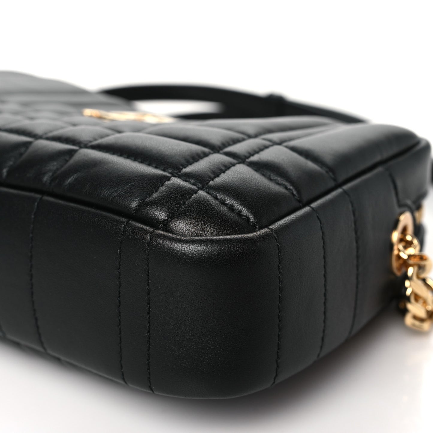Calfskin Quilted Small Lola Camera Bag Black