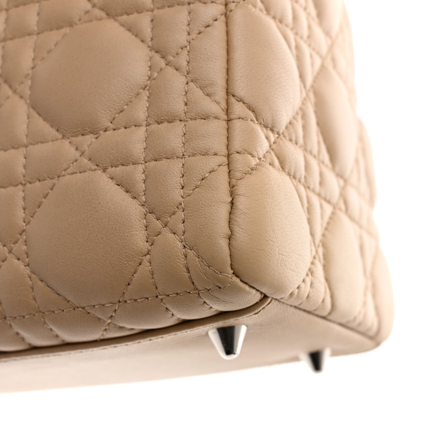 Christian Dior Lambskin Cannage Medium Lady Dior Beige 12 of 12