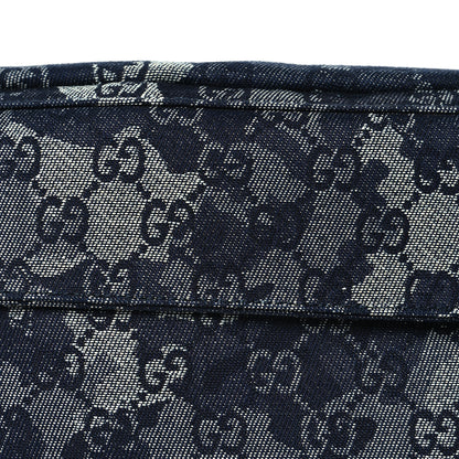 Gucci Denim Monogram Web Belt Bag Blue Multicolor 7 of 9