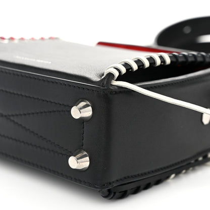 Alexander McQueen Calfskin Whipstitch Box Shoulder Bag 19  Black Red 9 of 9