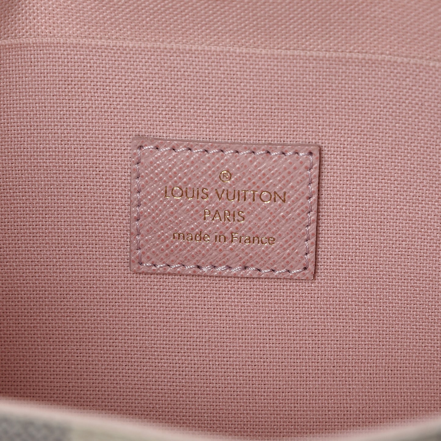 Damier Azur Pochette Felicie Chain Wallet Rose Ballerine