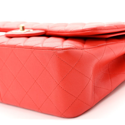 Chanel Caviar Quilted Jumbo Double Flap Red 10 of 10
