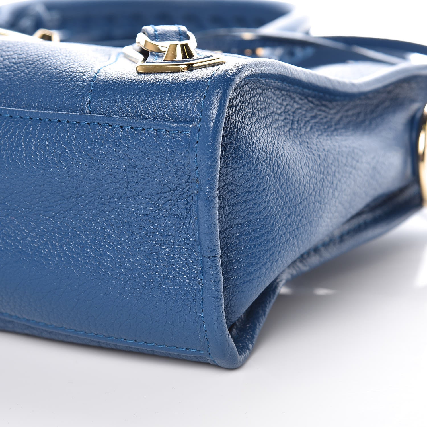 Balenciaga Shiny Goatskin Gold Metallic Edge Hardware S City Bleu Abysse 9 of 9