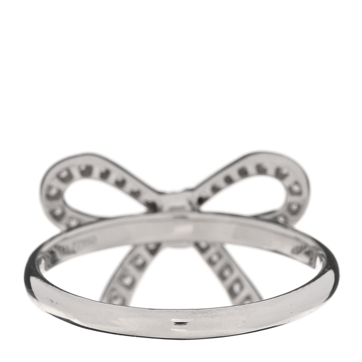 Tiffany Platinum Diamond Bow Ring 51 5.75 3 of 5