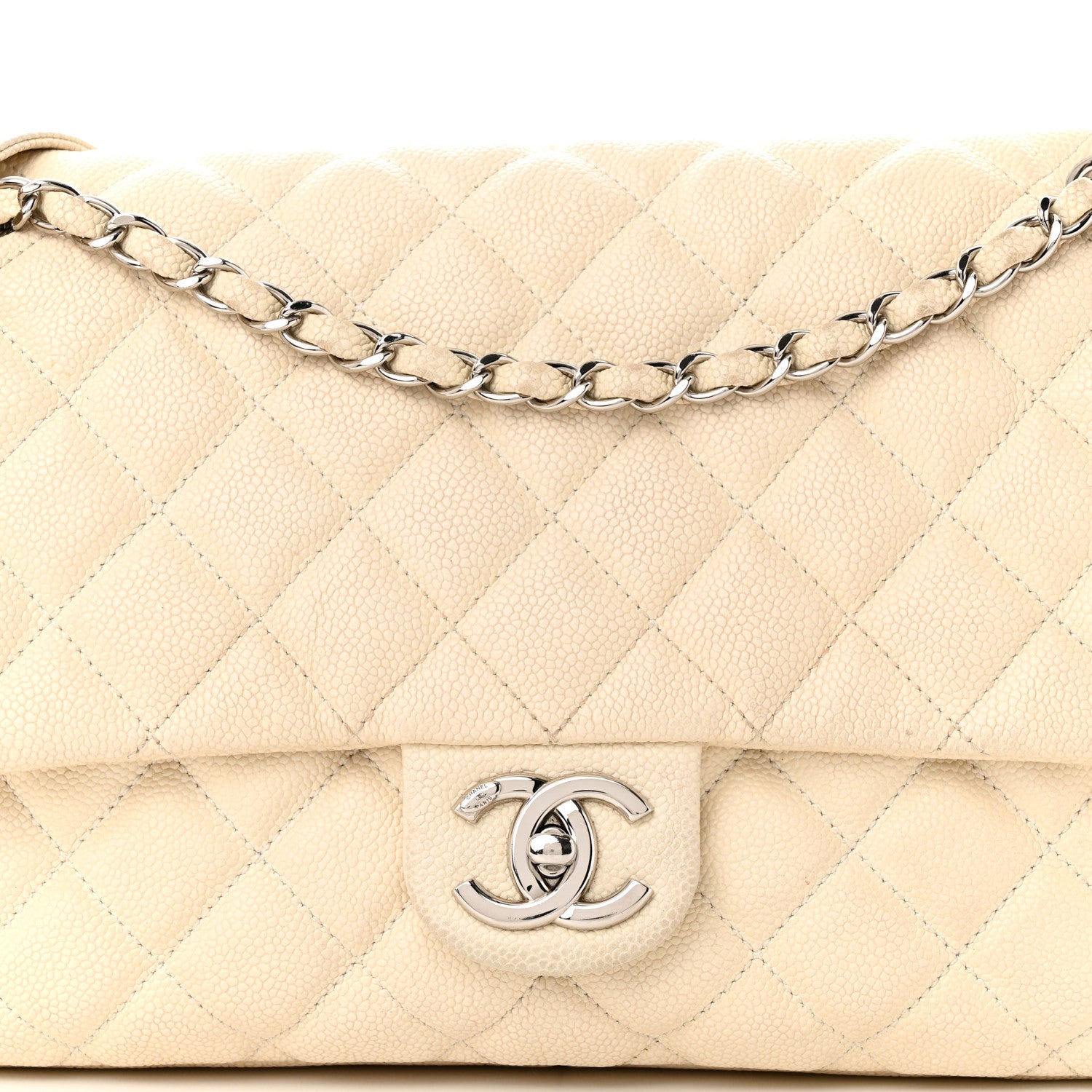 Chanel Caviar Quilted Jumbo Easy Flap Beige 8 of 15