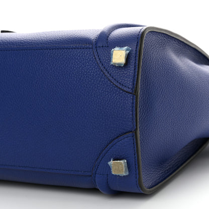 Celine Drummed Calfskin Micro Luggage Indigo 9 of 10