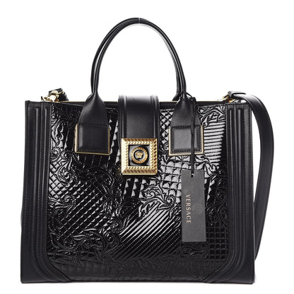 Versace Patent Calfskin Barocco Quilted Day Bag Black 1 of 8