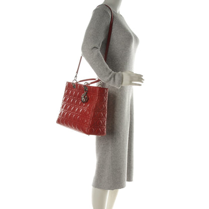 Christian Dior Lambskin Cannage Large Lady Dior Red 2 of 9