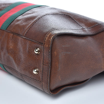 Gucci Calfskin Web Large Seventies Tote Brown 10 of 13