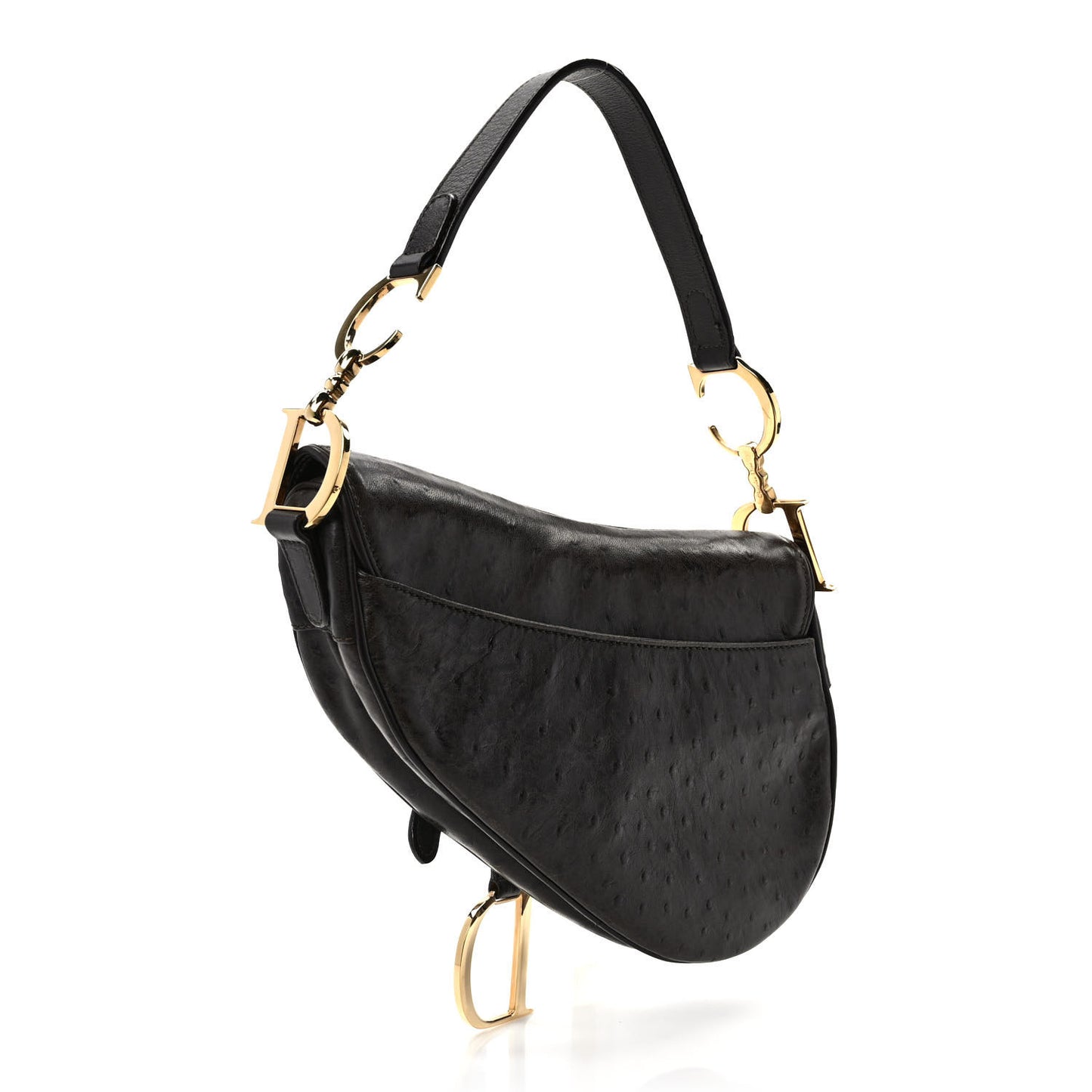 Ostrich Saddle Bag Brown