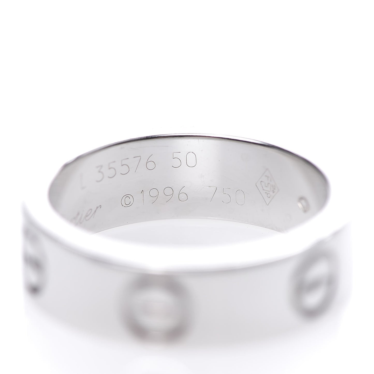 18K White Gold 5.5mm LOVE Ring 50 5.25