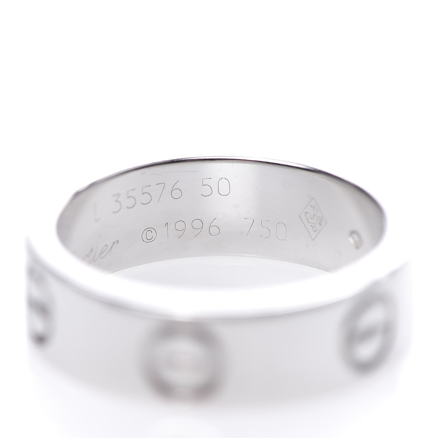 Cartier 18K White Gold 5.5mm LOVE Ring 50 5.25 5 of 5