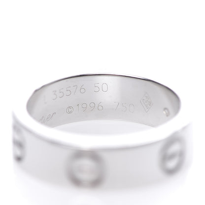 Cartier 18K White Gold 5.5mm LOVE Ring 50 5.25 5 of 5