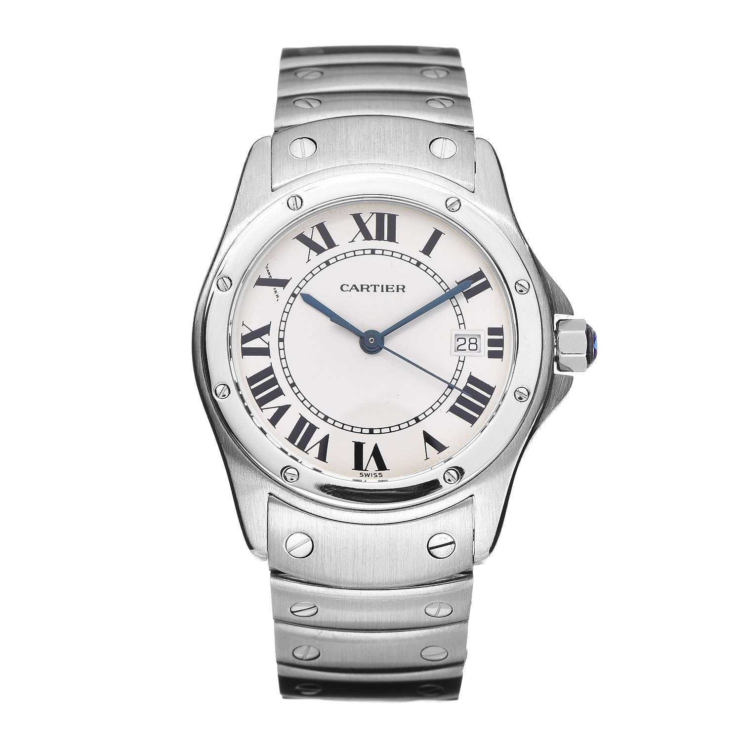 Cartier Stainless Steel 33mm Santos Ronde Quartz Watch 1 of 7