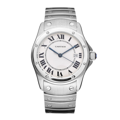 Cartier Stainless Steel 33mm Santos Ronde Quartz Watch 1 of 7