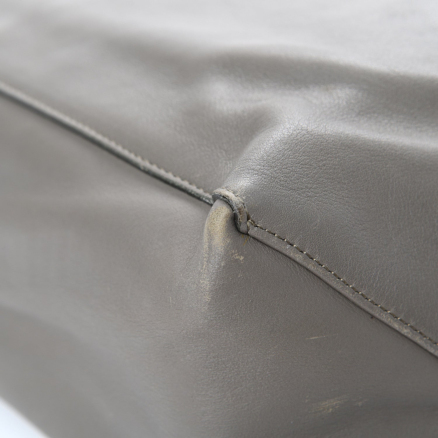 Celine Calfskin Clasp Vertical Cabas Grey 9 of 15
