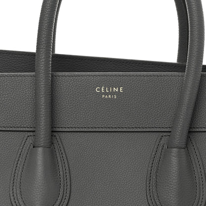Celine Drummed Calfskin Mini Luggage Kohl 8 of 13