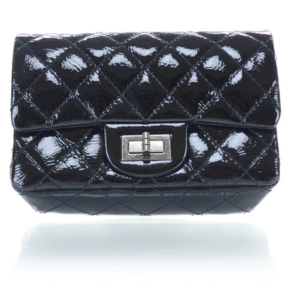 Chanel Patent Quilted Reissue Flap Clutch Bag Black 1 of 11