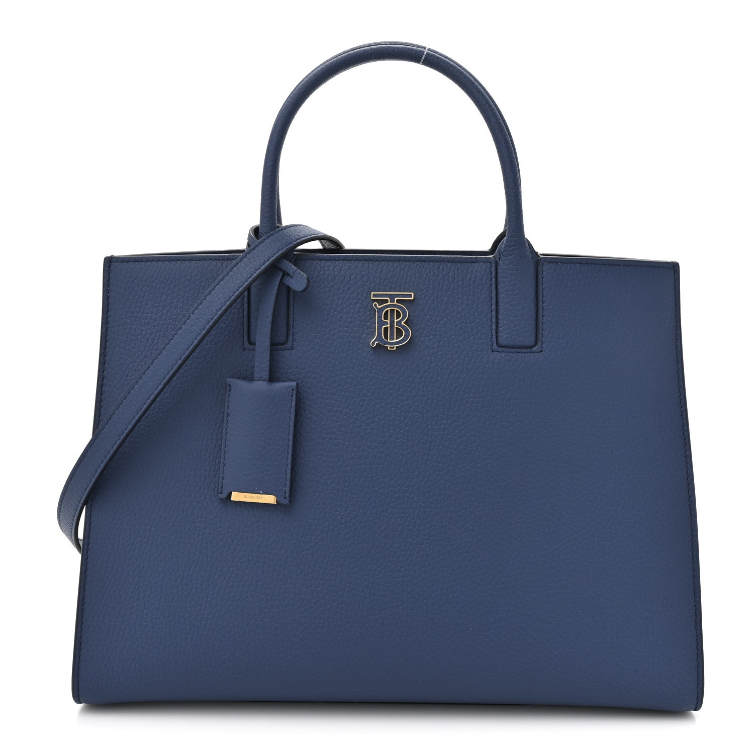 Burberry Grained Calfskin Small Frances Tote Navy 1 of 9