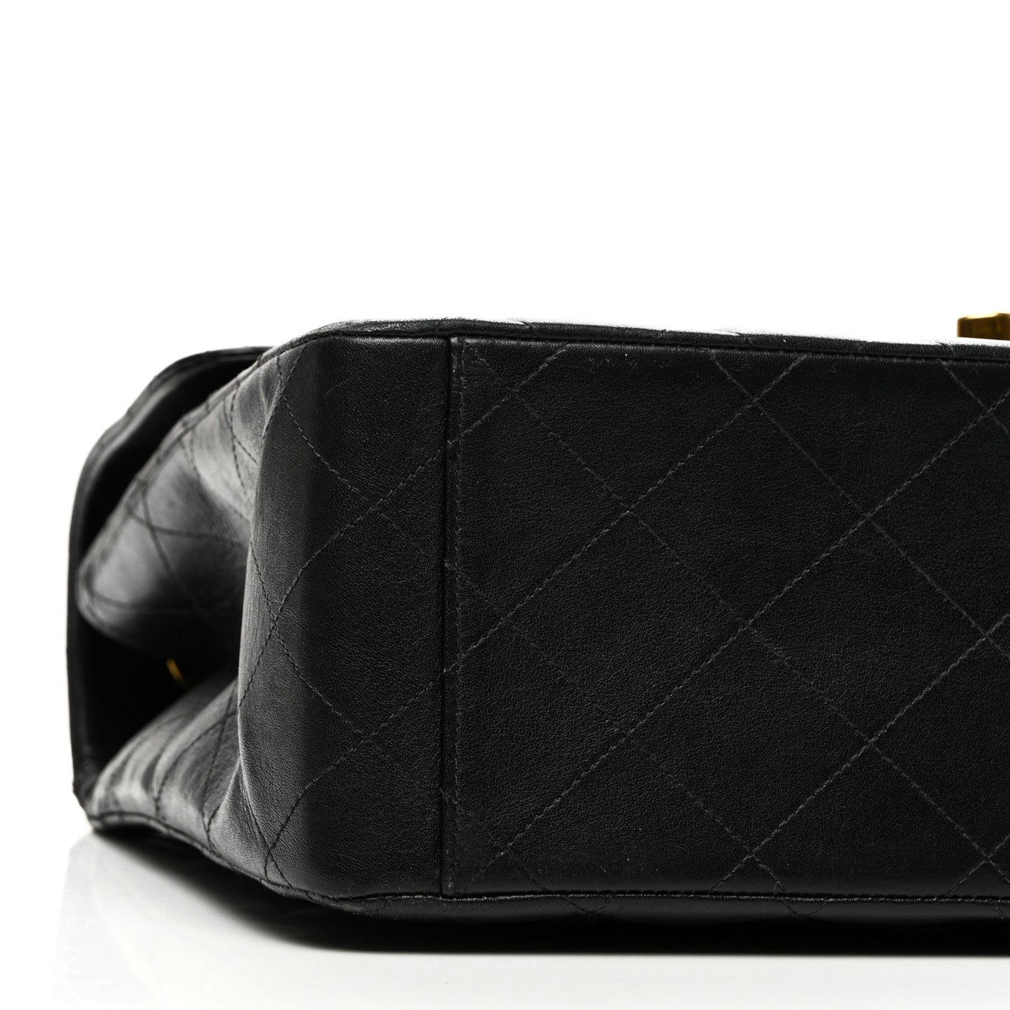 Lambskin Quilted XL Jumbo Single Flap Black