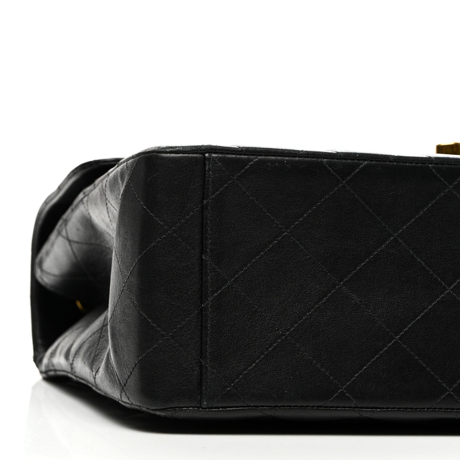 Chanel Lambskin Quilted XL Jumbo Single Flap Black 9 of 10
