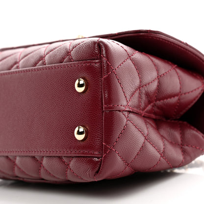Chanel Caviar Lizard Embossed Quilted Mini Coco Handle Flap Burgundy 9 of 10