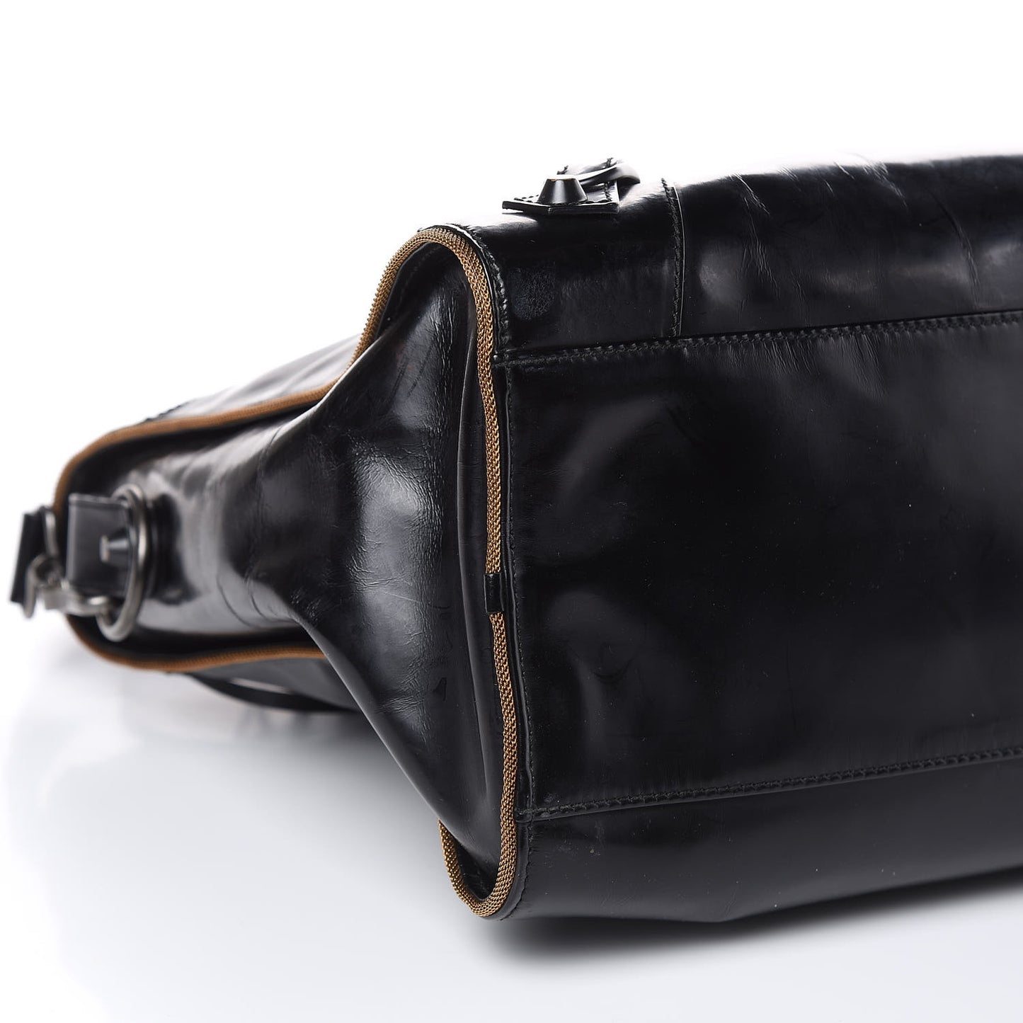 Glazed Calfskin Classic Hardware City Black