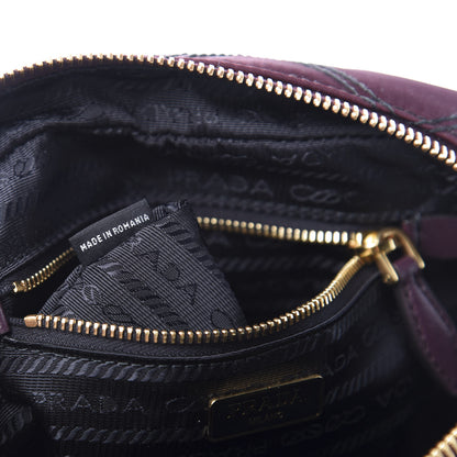 Prada Tessuto Nylon Saffiano Impunturato Quilted Wristlet Granato 9 of 10