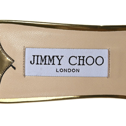 Jimmy Choo Calfskin Net Embossed DeeDee Platform Sandals 39.5 Gold 6 of 7